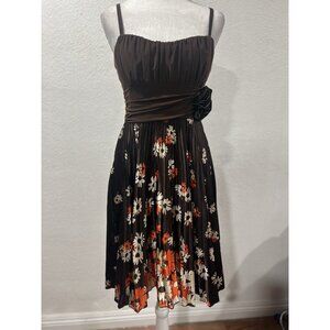 Vintage Y2K  Nina Piu Pleated Floral Y2K Babydoll Dress Size Medium 90’s